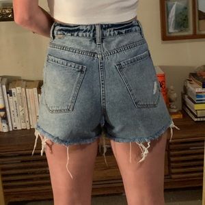 O’Neill high waisted distressed denim shorts size 28